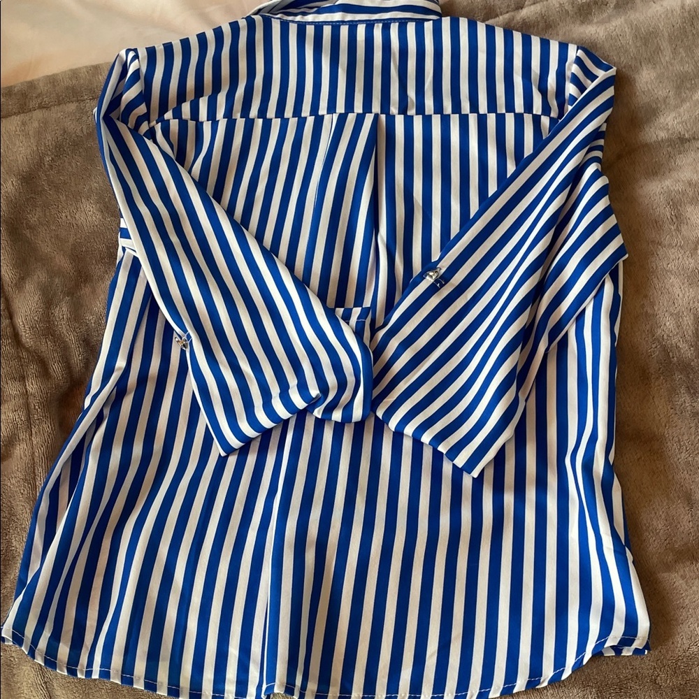 Blue and White Striped Shirt - Picture 6 of 8